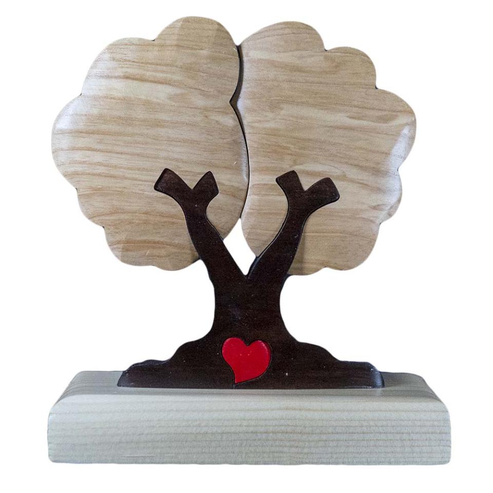 Albero personalizzato con cuore Legno  Due nomi incisi