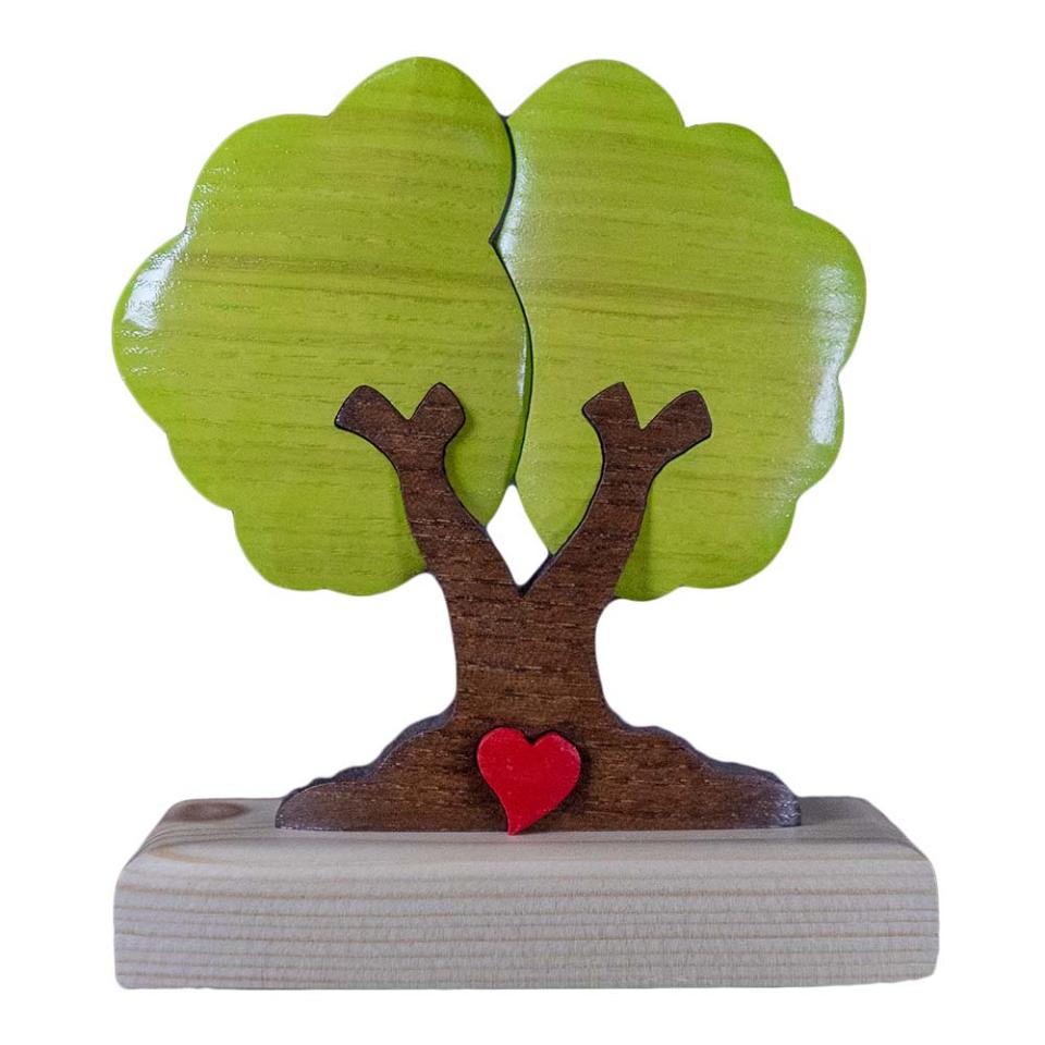 Albero personalizzato con cuore Legno  Due nomi incisi