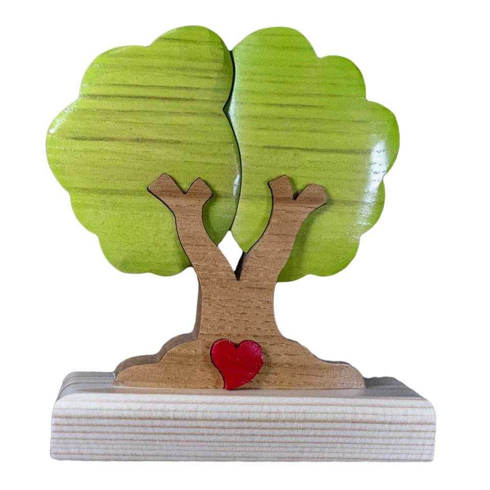 Albero personalizzato con cuore Legno  Due nomi incisi