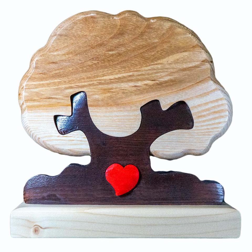 Albero per gli insegnanti Con cuore e dedica Base Incisa