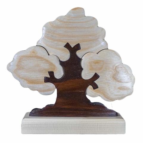 Albero Family intagliato artigianalmente legno di qualità  a 3 nomi