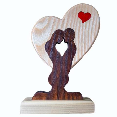 Cuore Coppia in legno Uomo-Donna