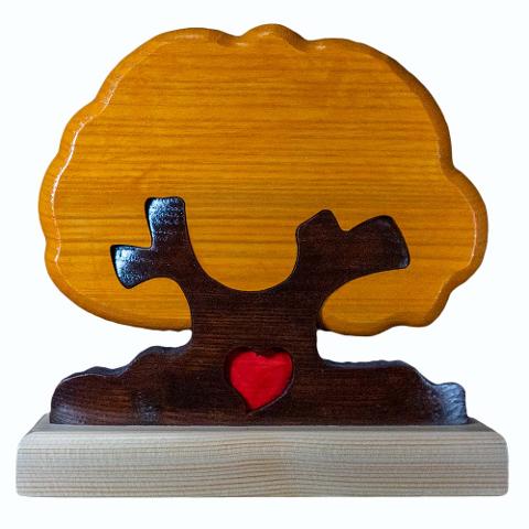 Albero per gli insegnanti Con cuore e dedica Base Incisa