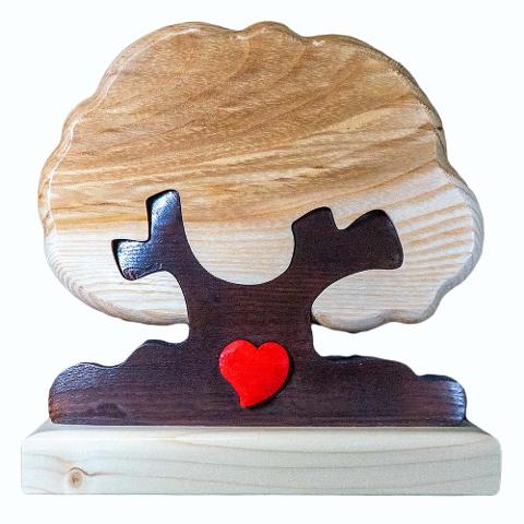 Albero per gli insegnanti Con cuore e dedica Base Incisa