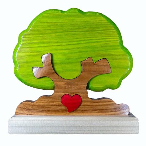Albero per gli insegnanti Con cuore e dedica Base Incisa