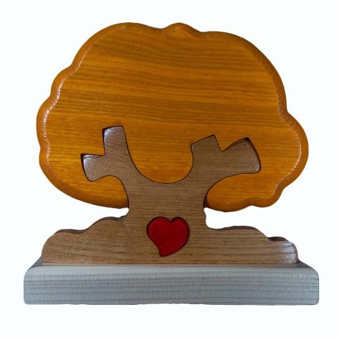 Albero per gli insegnanti Con cuore e dedica Base Incisa