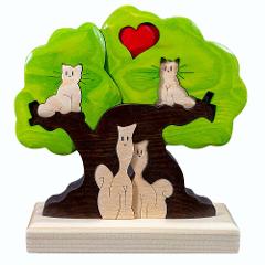Albero  in legno gatti