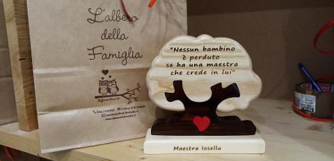 Albero per la mamma Con cuore e dedica Base Incisa