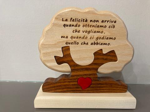 Albero per gli insegnanti Con cuore e dedica Base Incisa