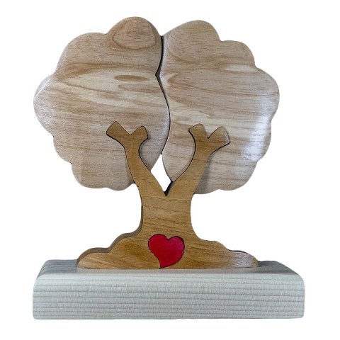 Albero personalizzato con cuore Legno  Due nomi incisi