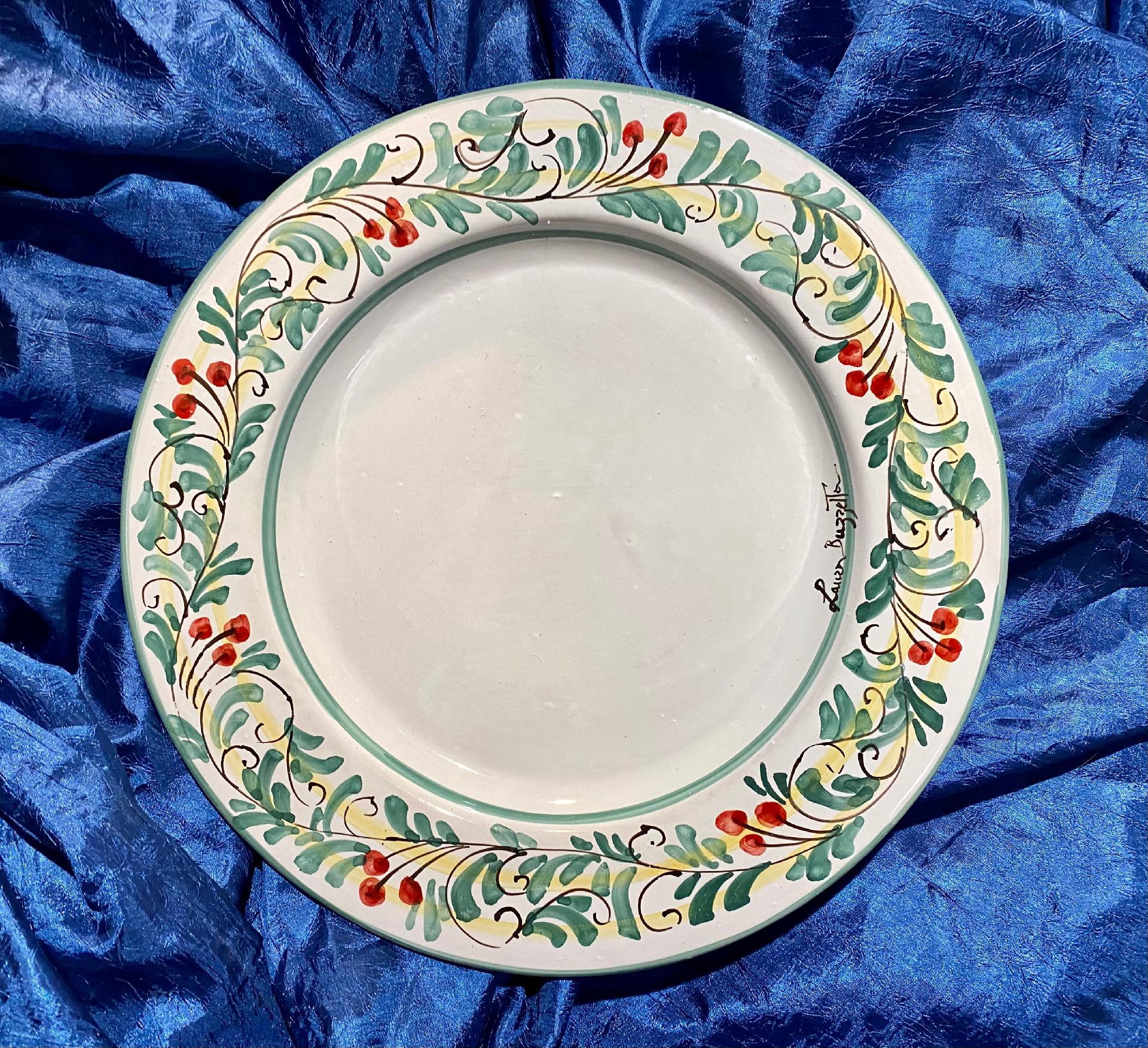 Piatto con falda "linea colors" diametro 33 cm Terrecotte d'arte di Laura Buzzetta Ceramica Siciliana