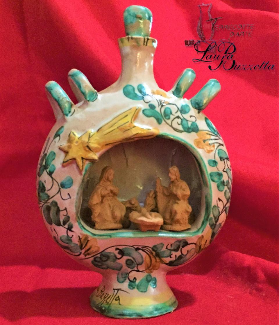 Presepino a Fiaschetto alt. 16 cm Laura Buzzetta natale