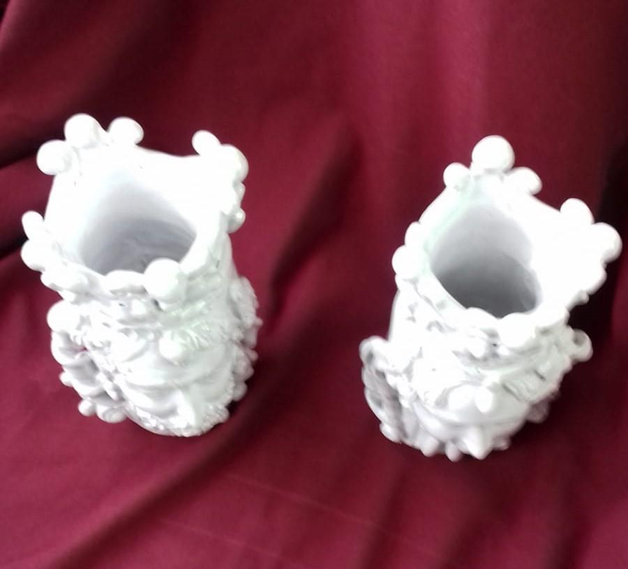 Teste Normanne ceramica bianca  h. 18 cm Laura Buzzetta sicilia