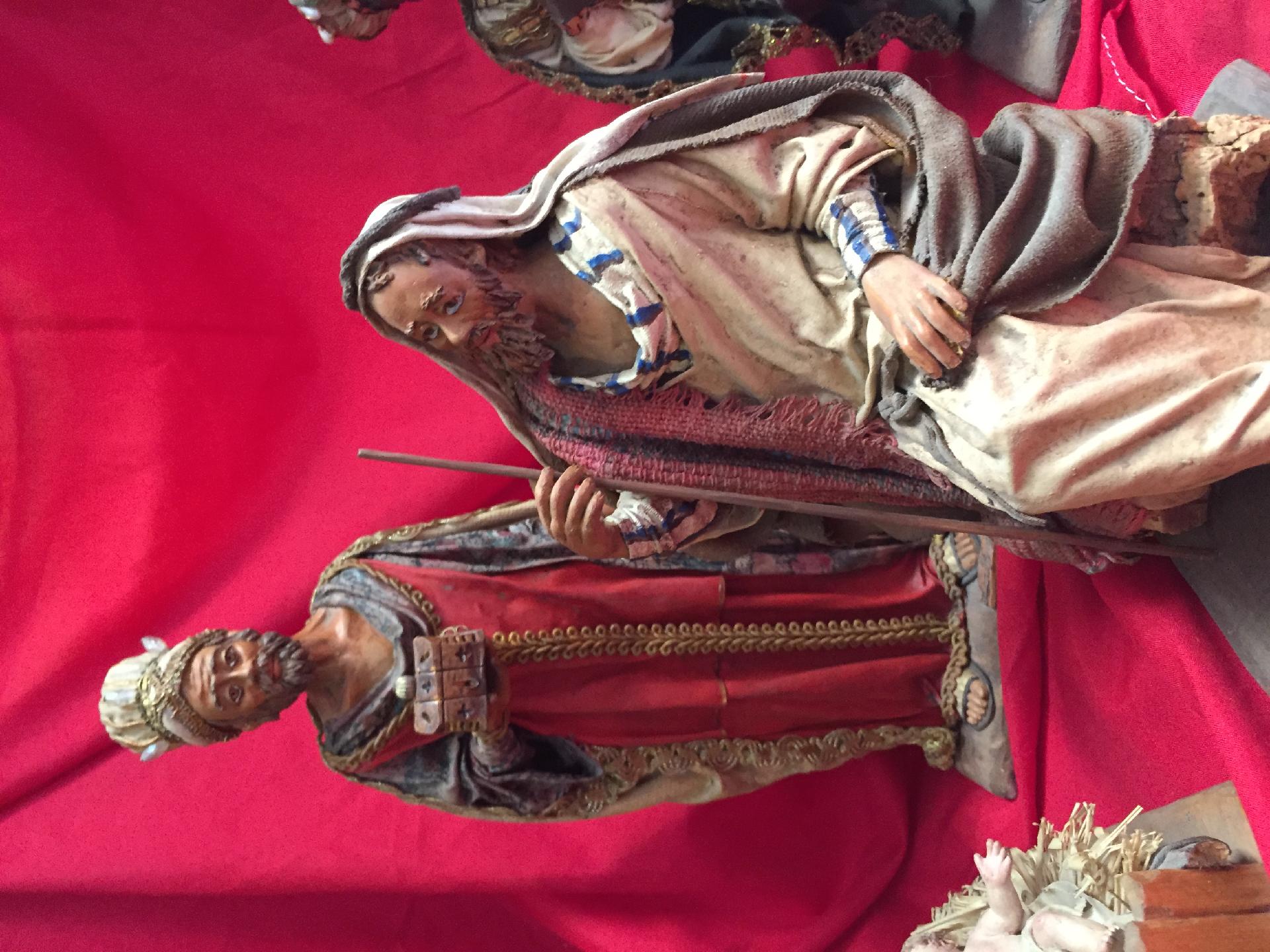 Re Magi in terracotta rivestita in stoffa - Personaggi presepe - Statuine presepe artigianale Laura Buzzetta presepe