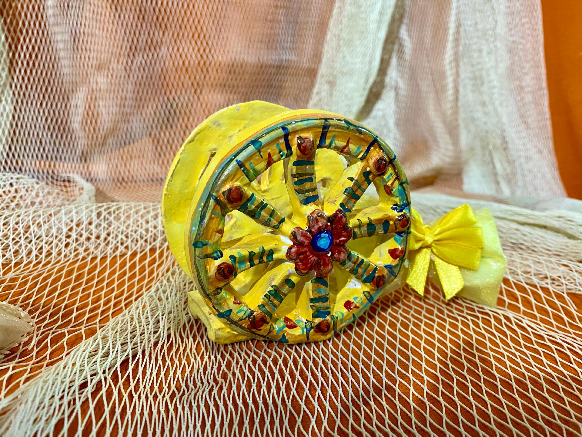 Ruota carretto siciliano - Bomboniera matrimonio, battesimo, comunione, laurea. Laura Buzzetta Sicilia