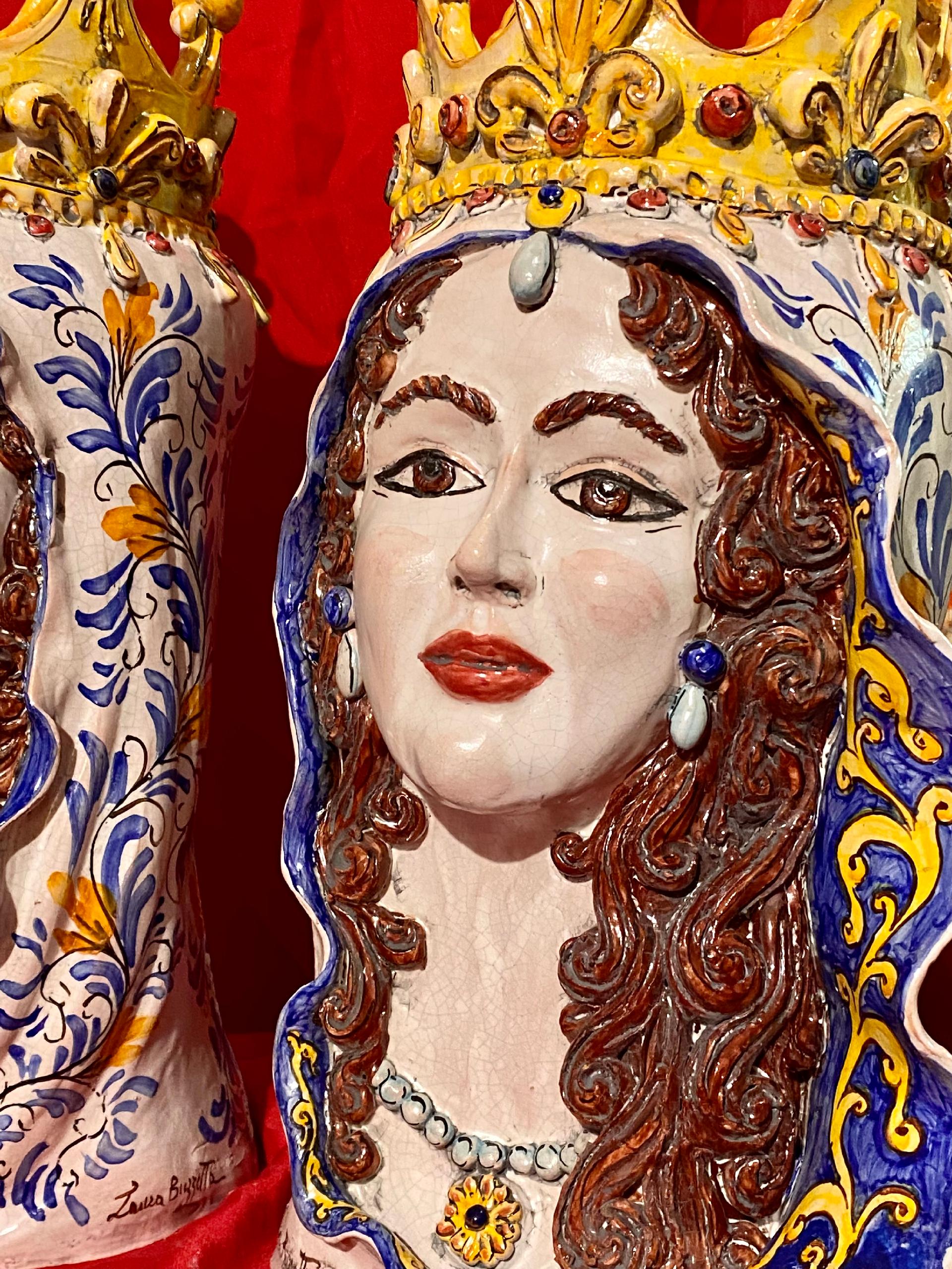 Teste di Moro - Normanne altezza 35 cm Laura Buzzetta ceramica arredo