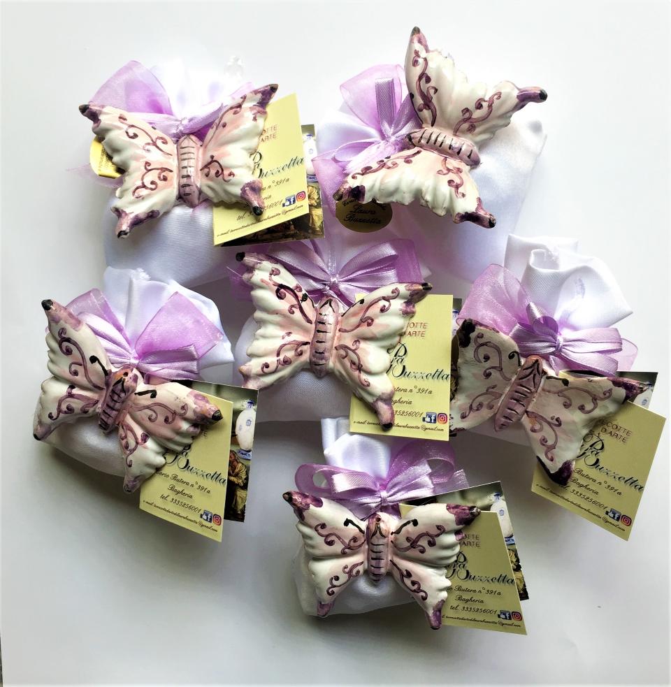 Farfalle - bomboniera personalizzata matrimonio, nascita, comunione, battesimo, laurea, anniversari Laura Buzzetta bomboniere ceramica