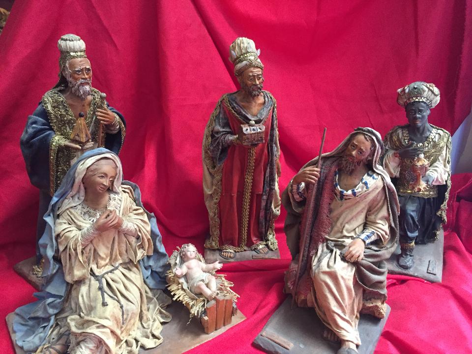 Re Magi in terracotta rivestita in stoffa - Personaggi presepe - Statuine presepe artigianale Laura Buzzetta presepe