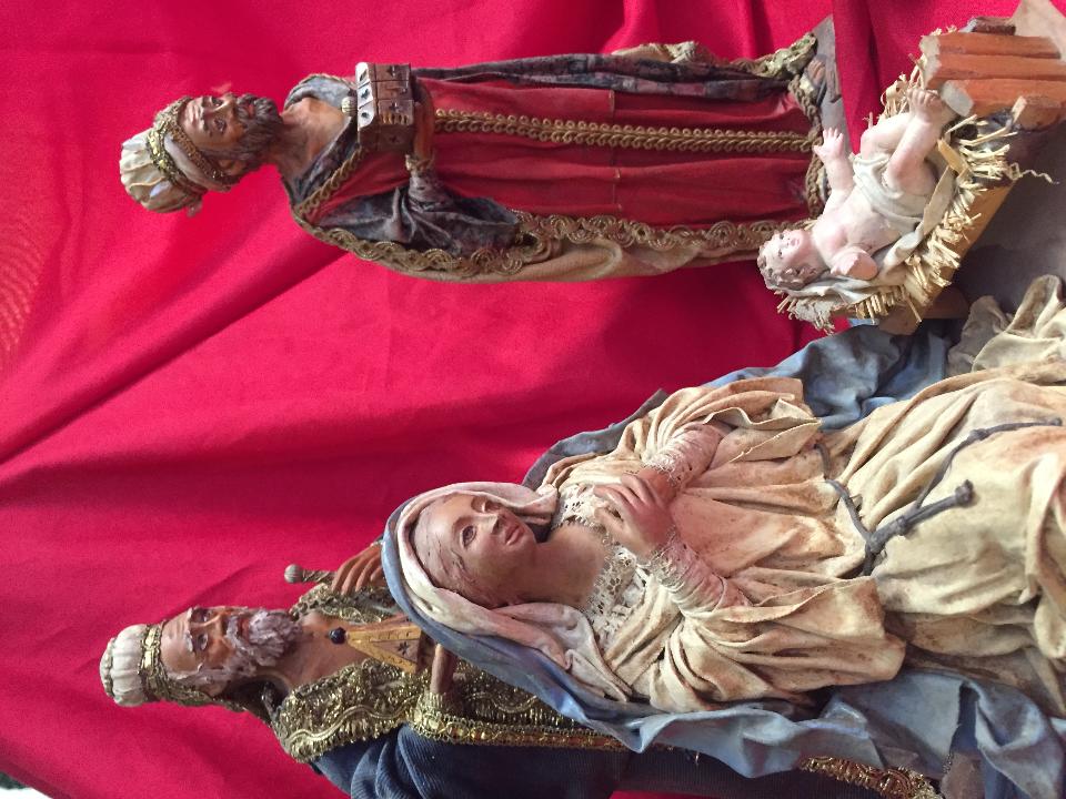 Re Magi in terracotta rivestita in stoffa - Personaggi presepe - Statuine presepe artigianale Laura Buzzetta presepe