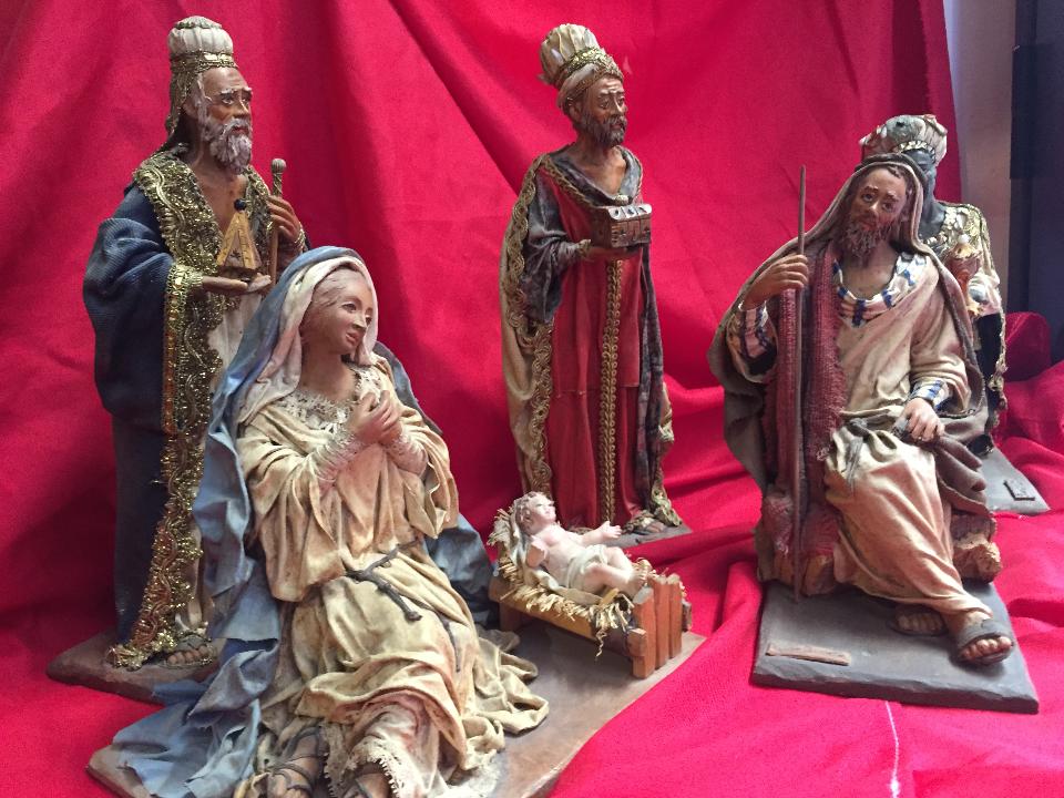 Re Magi in terracotta rivestita in stoffa - Personaggi presepe - Statuine presepe artigianale Laura Buzzetta presepe