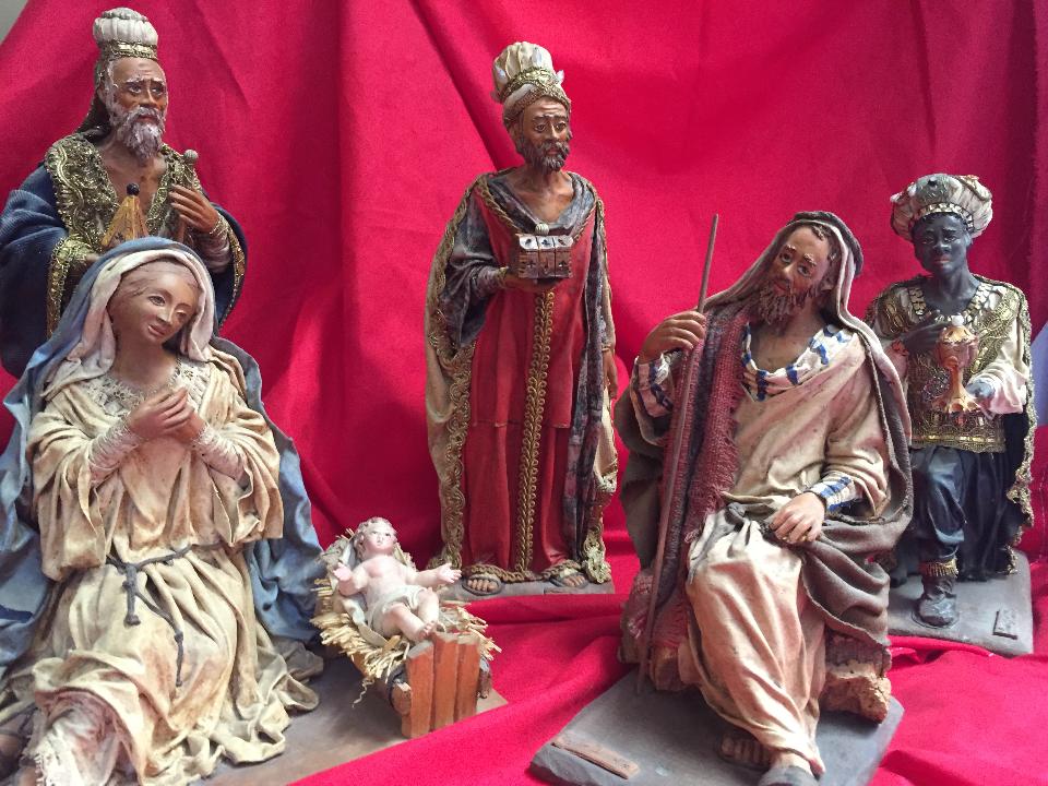 Re Magi in terracotta rivestita in stoffa - Personaggi presepe - Statuine presepe artigianale Laura Buzzetta presepe