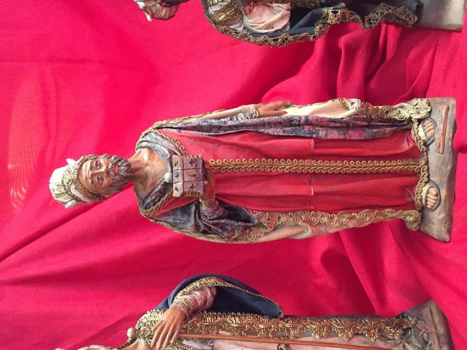 Re Magi in terracotta rivestita in stoffa - Personaggi presepe - Statuine presepe artigianale Laura Buzzetta presepe