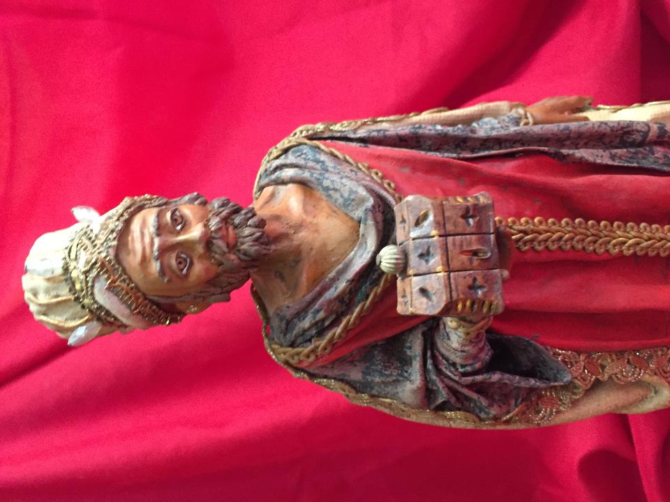 Re Magi in terracotta rivestita in stoffa - Personaggi presepe - Statuine presepe artigianale Laura Buzzetta presepe