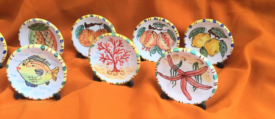 Bomboniera Piattino decorato diametro 9 cm. Matrimonio, nascita, battesimo, comunione, laurea Laura Buzzetta Sicilia