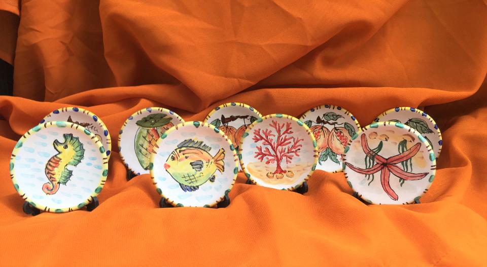 Bomboniera Piattino decorato diametro 9 cm. Matrimonio, nascita, battesimo, comunione, laurea Laura Buzzetta Sicilia