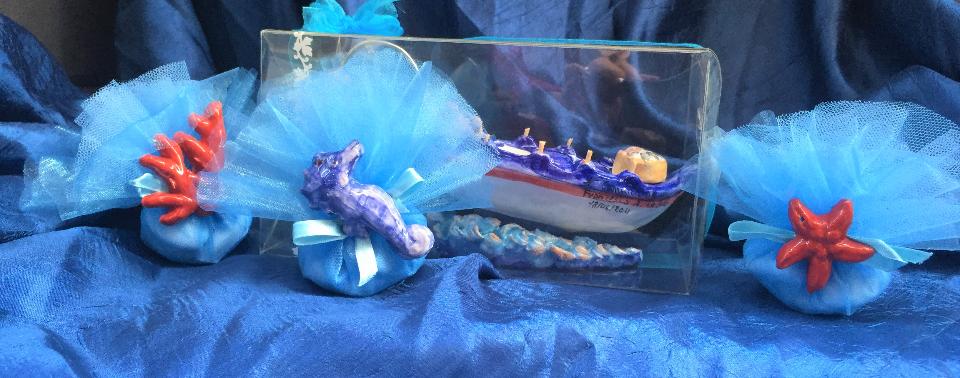 Elementi marini calamita o segnaposto - Bomboniera personalizzata con o senza coppetto Laura Buzzetta bomboniere ceramica