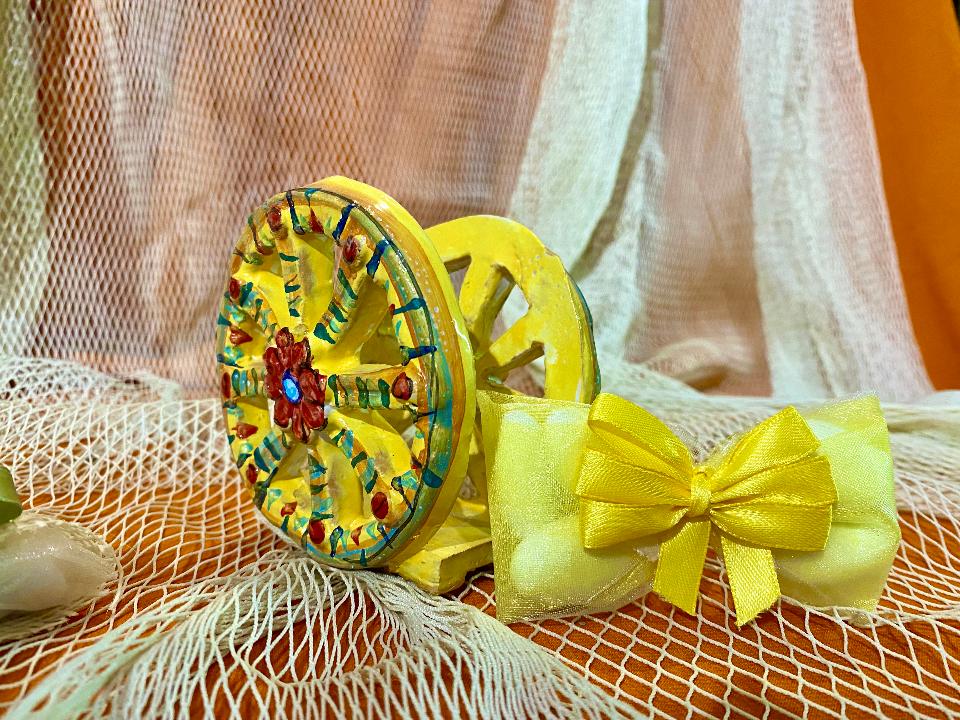 Ruota carretto siciliano - Bomboniera matrimonio, battesimo, comunione, laurea. Laura Buzzetta Sicilia