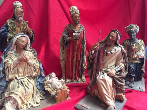 Re Magi in terracotta rivestita in stoffa - Personaggi presepe - Statuine presepe artigianale Laura Buzzetta presepe