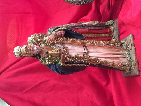 Re Magi in terracotta rivestita in stoffa - Personaggi presepe - Statuine presepe artigianale Laura Buzzetta presepe