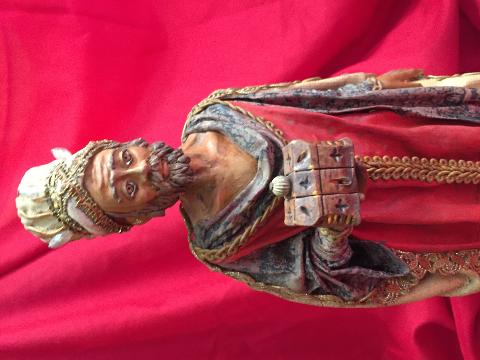 Re Magi in terracotta rivestita in stoffa - Personaggi presepe - Statuine presepe artigianale Laura Buzzetta presepe