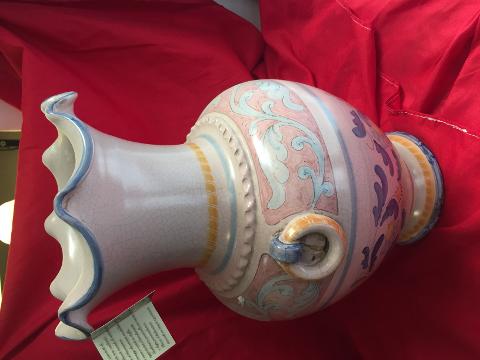 Vaso elegante con manici alt.41 cm Laura Buzzetta Ceramica