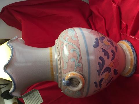 Vaso elegante con manici alt.41 cm Laura Buzzetta Ceramica