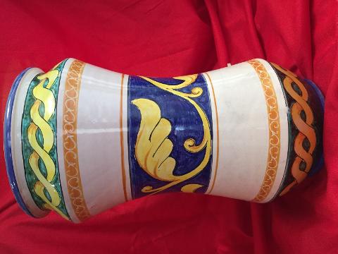 Albarello in ceramica alt. 28 cm con foglia d'acanto Laura Buzzetta ceramica arredo