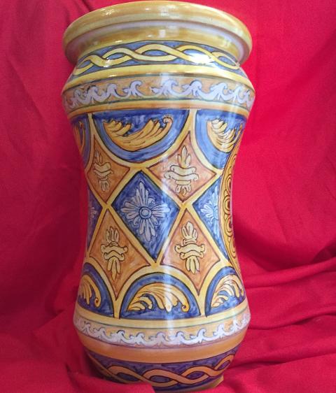 Albarello in ceramica alt. 28 cm con Santa Rosalia Laura Buzzetta ceramica arredo