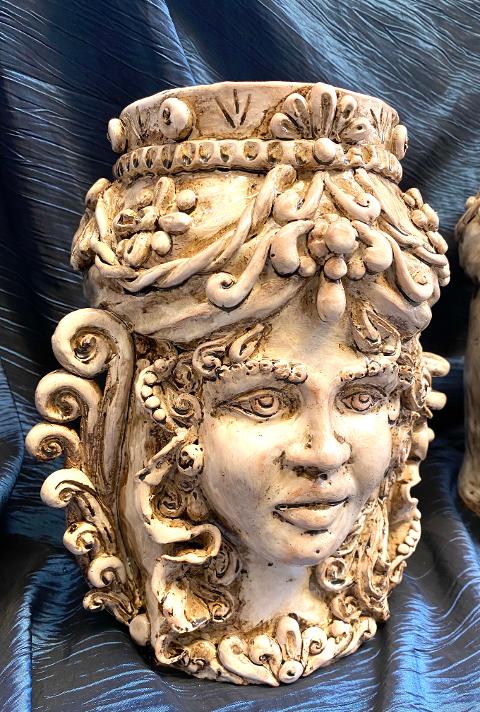 Teste di Moro ceramica bianco anticato Laura Buzzetta Sicilia