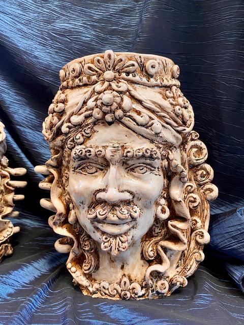 Teste di Moro ceramica bianco anticato Laura Buzzetta Sicilia