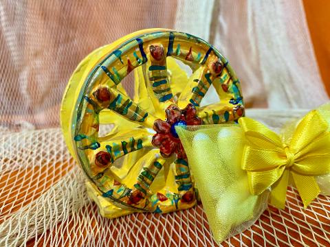 Ruota carretto siciliano - Bomboniera matrimonio, battesimo, comunione, laurea. Laura Buzzetta Sicilia