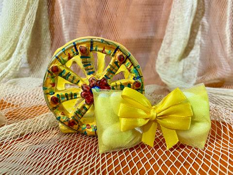 Ruota carretto siciliano - Bomboniera matrimonio, battesimo, comunione, laurea. Laura Buzzetta Sicilia