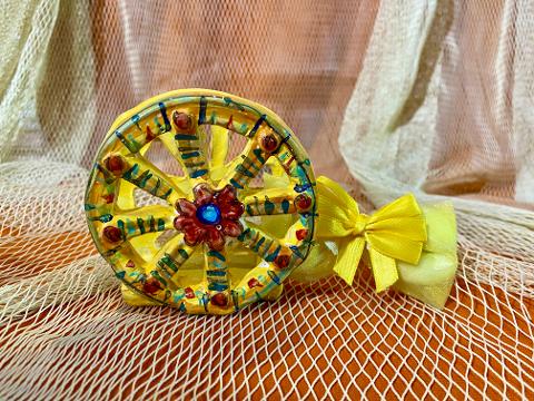 Ruota carretto siciliano - Bomboniera matrimonio, battesimo, comunione, laurea. Laura Buzzetta Sicilia