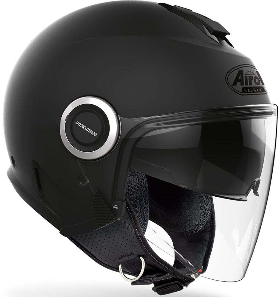 HELIOS COLOR BLACK MATT AIROH CASCO JET IN TERMOPLASTICA