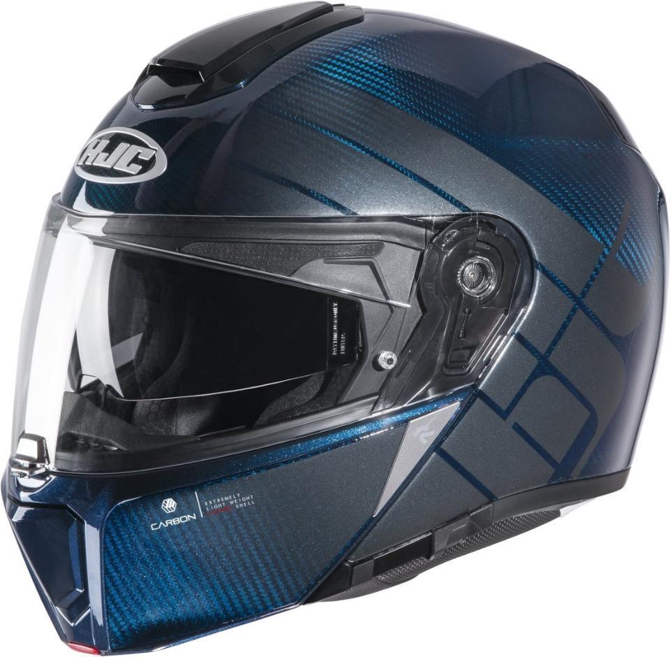 RPHA 90S Balian Carbon gloss - casco modulare in carbonio - flip-up - doppia omologazione - P/J HJC blu carbon gloss