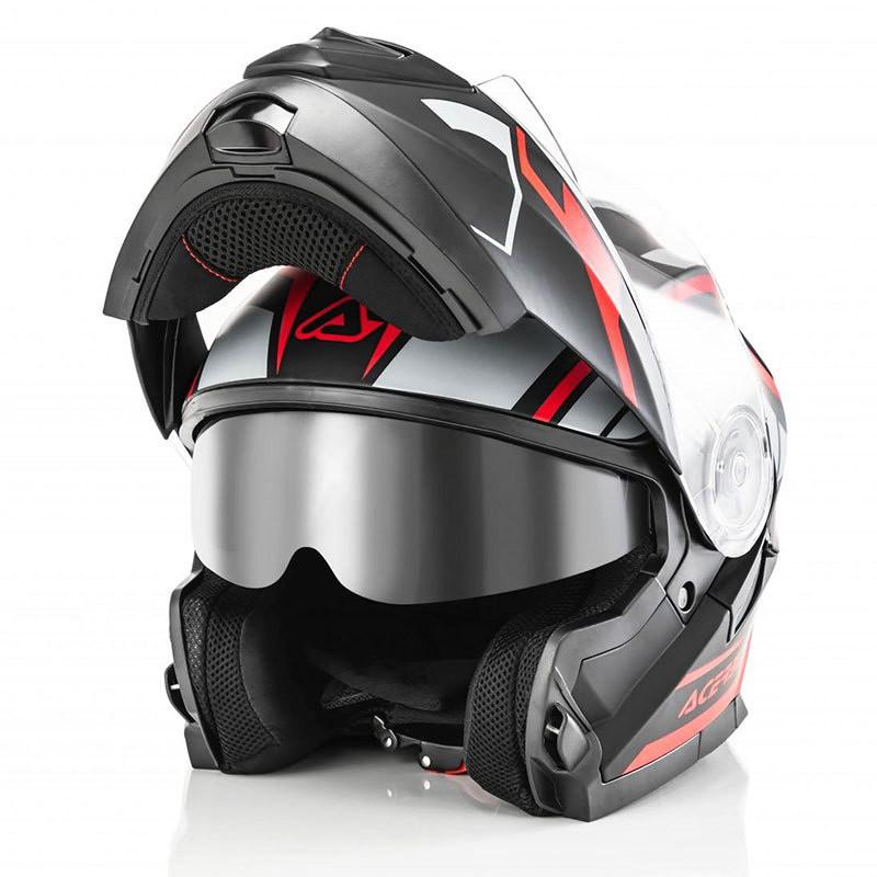 CASCO SEREL MODULARE ACERBIS BLACK/RED/ GREY