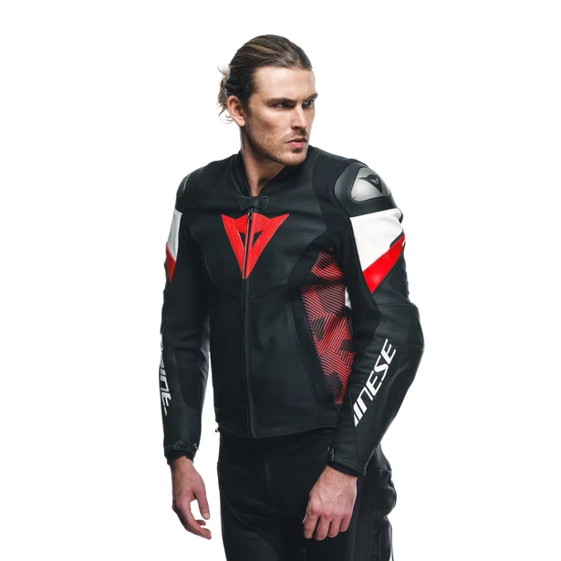 AVRO 5 LEATHER JACKET Dainese Giacca da moto in pelle bovina tutu con inserti elasticizzati S1 e Microelastic 2.0.