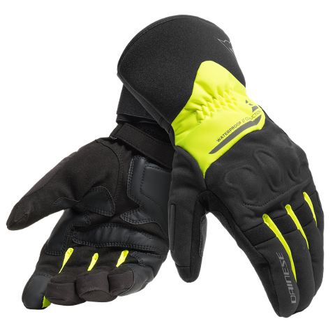 X-TOURER GLOVES - GUANTO MOTO IMPERMEABILE / WATERPROOF  GLOVES HIGH VISIBILYTY Dainese BLACK/FLUO-YELLOW