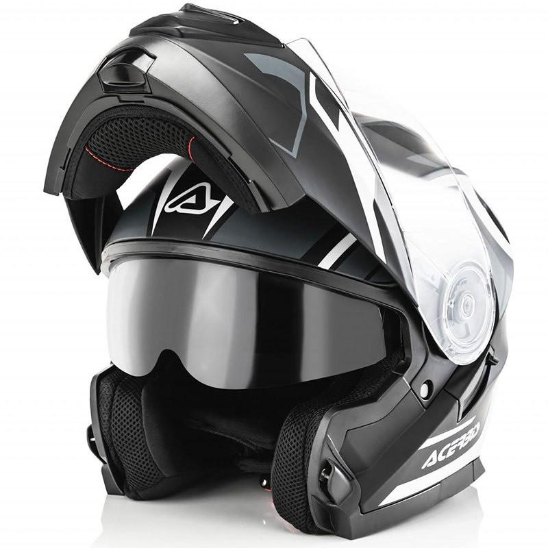 CASCO SEREL MODULARE ACERBIS BLACK/WHITE/ GREY