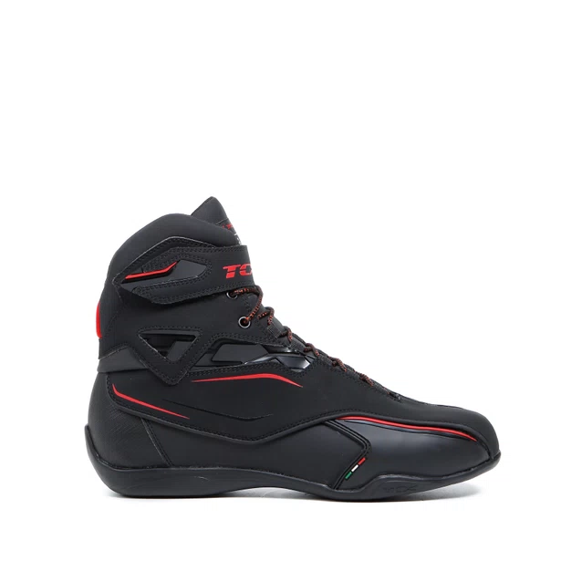 ZETA WP Scarpe moto certificate impermeabili. TCX BLACK RED